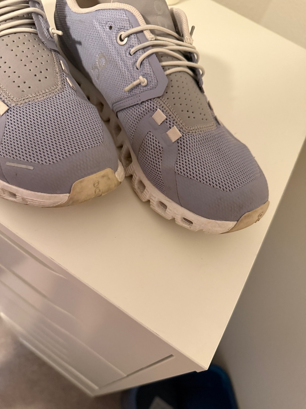 On cloud Running Light Blue and White Women's Sneakers - Picture 5 of 5